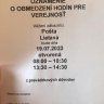 Pošta Lietava - obmedzenie otváracích hodín 19.07.2023
